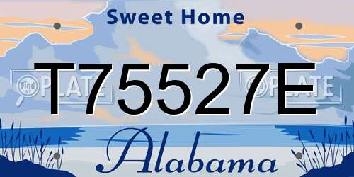 T75527E Alabama License Plate