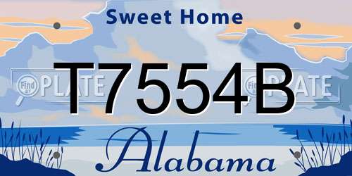 T7554B Alabama License Plate