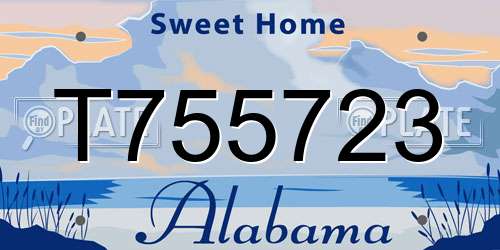 T755723 Alabama License Plate