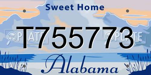 T755773 Alabama License Plate