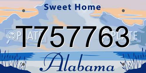 T757763 Alabama License Plate
