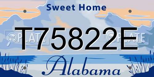 T75822E Alabama License Plate