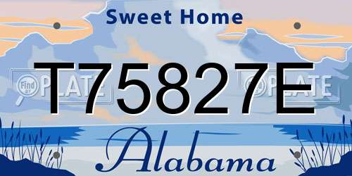 T75827E Alabama License Plate