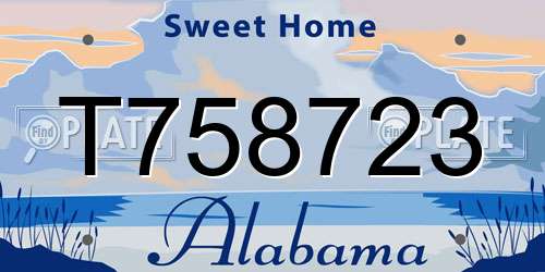 T758723 Alabama License Plate