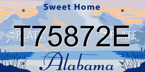 T75872E Alabama License Plate