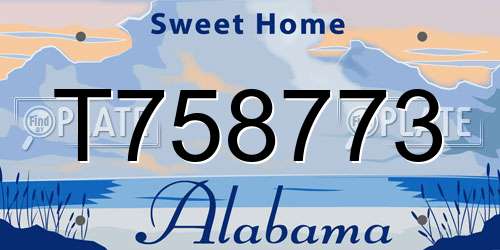 T758773 Alabama License Plate