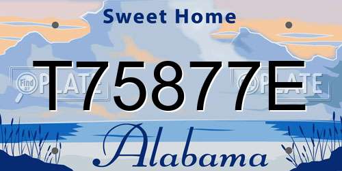 T75877E Alabama License Plate