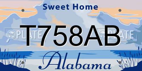 T758AB Alabama License Plate