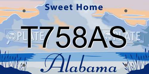 T758AS Alabama License Plate