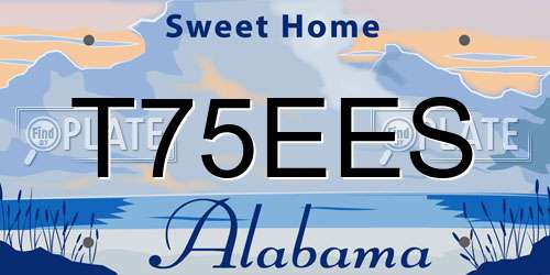 T75EES Alabama License Plate