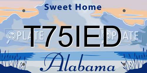 T75IED Alabama License Plate