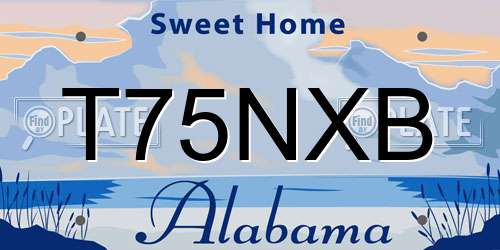 T75NXB Alabama License Plate