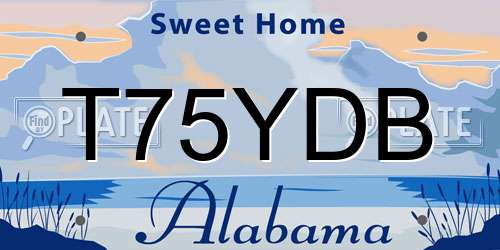 T75YDB Alabama License Plate