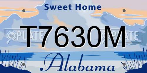 T7630M Alabama License Plate