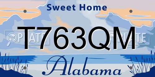 T763QM Alabama License Plate