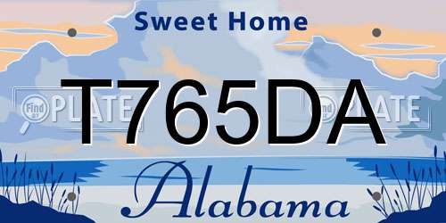 T765DA Alabama License Plate