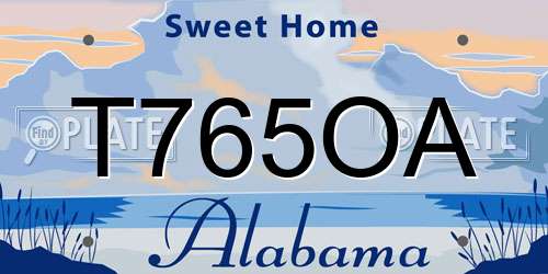 T765OA Alabama License Plate