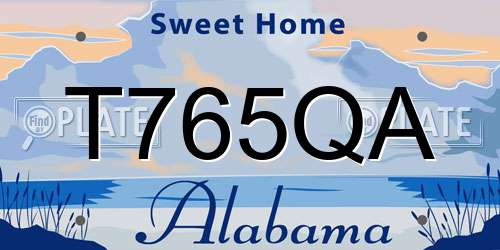 T765QA Alabama License Plate