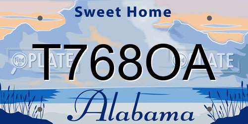 T768OA Alabama License Plate