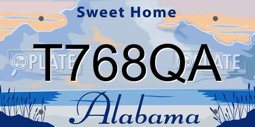 T768QA Alabama License Plate
