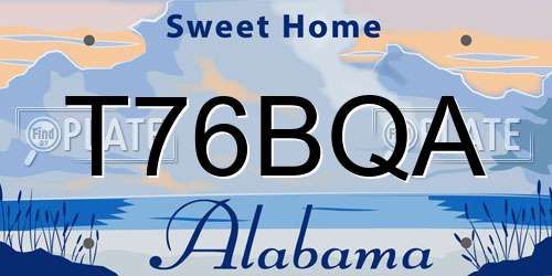 T76BQA Alabama License Plate