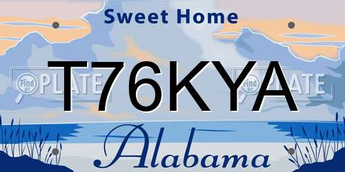T76KYA Alabama License Plate