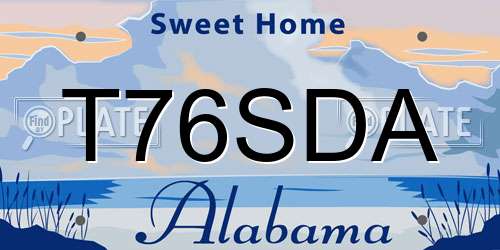 T76SDA Alabama License Plate