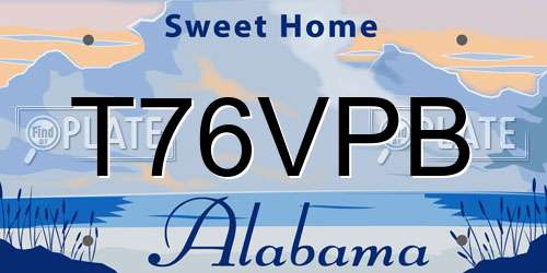 T76VPB Alabama License Plate