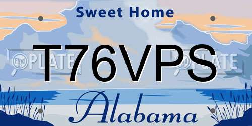 T76VPS Alabama License Plate