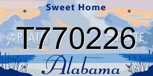 T770226 Alabama License Plate