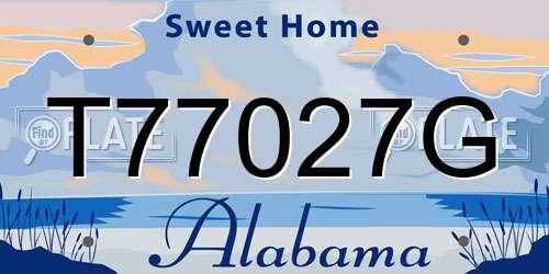 T77027G Alabama License Plate