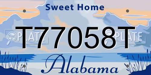 T77058T Alabama License Plate