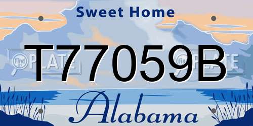 T77059B Alabama License Plate