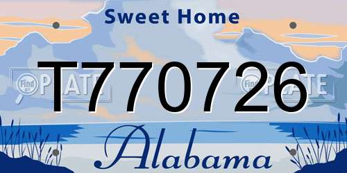 T770726 Alabama License Plate