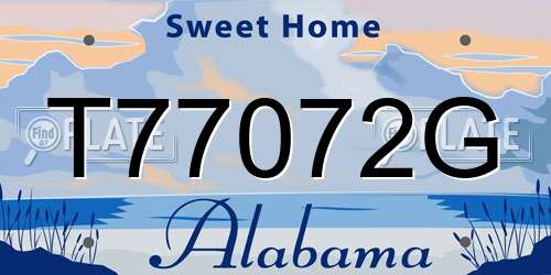 T77072G Alabama License Plate