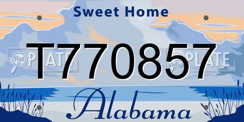 T770857 Alabama License Plate