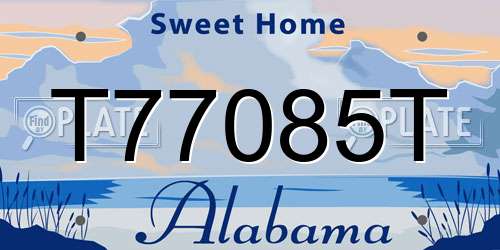 T77085T Alabama License Plate