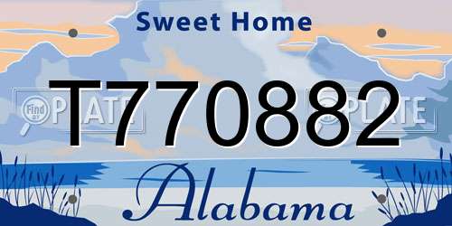 T770882 Alabama License Plate