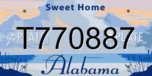 T770887 Alabama License Plate