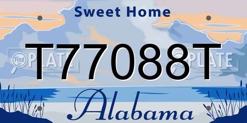 T77088T Alabama License Plate