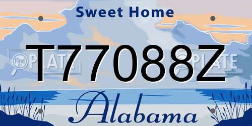 T77088Z Alabama License Plate