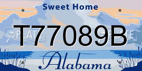 T77089B Alabama License Plate