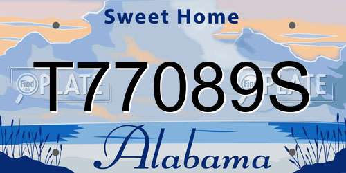 T77089S Alabama License Plate