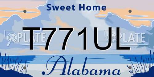 T771UL Alabama License Plate