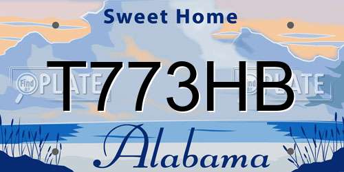 T773HB Alabama License Plate