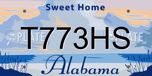T773HS Alabama License Plate