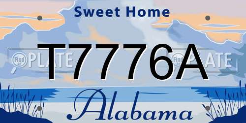 T7776A Alabama License Plate