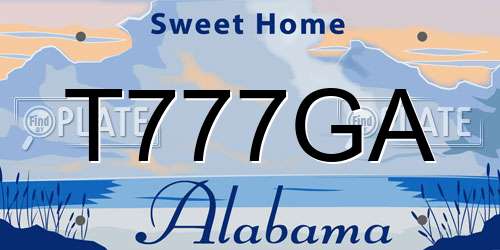 T777GA Alabama License Plate
