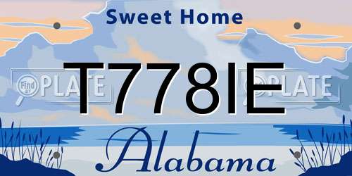 T778IE Alabama License Plate
