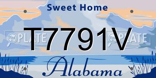 T7791V Alabama License Plate